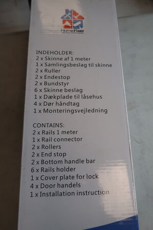 Skinne til skydedør