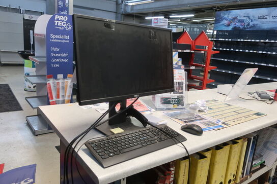 Butiksdisk med indhold (Læs beskrivelse)