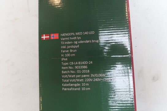 4 stk. hængepil med lys