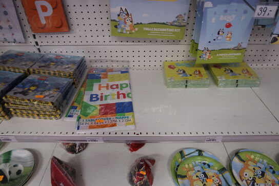 Div. Festtilbehør, BLUE, STITCH m.fl.