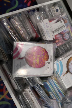 Div. Balloner med motiv m.m. i skuffer