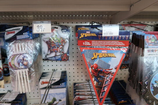 Div. Festtilbehør AVENGERS, SPIDER-MAN, BATMAN m.fl.