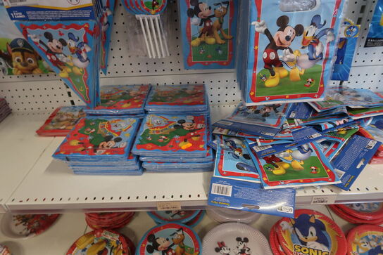 Div. Festtilbehør DISNEY, SONIC m.fl.