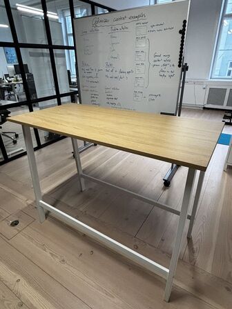 2 stk. MITTZON Konferencebord, birketræsfiner/hvid & sort - IKEA