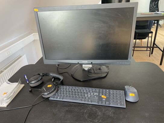 Skærm PHILIPS 271P4Q, tastatur og mus