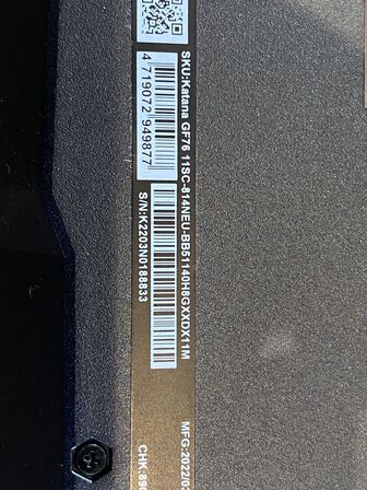 Bærbar computer MSI KATANA GF76