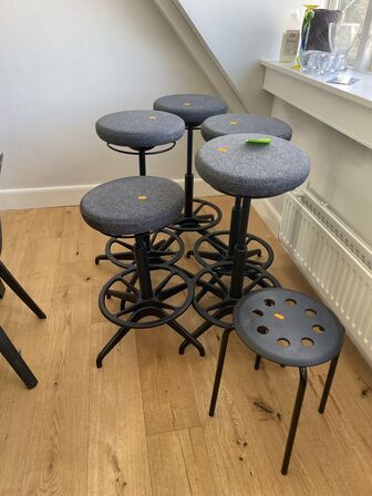 6 stk justerbar stole IKEA Lidkullen & taburet