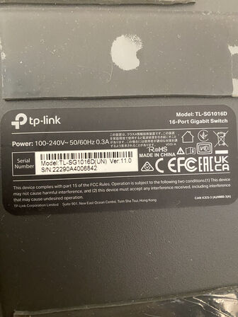 TP‑Link TL‑SG1016D 16‑ports gigabit Ethernet‑switch TP‑LINK Gigabit switch/ TL‑SG1016D