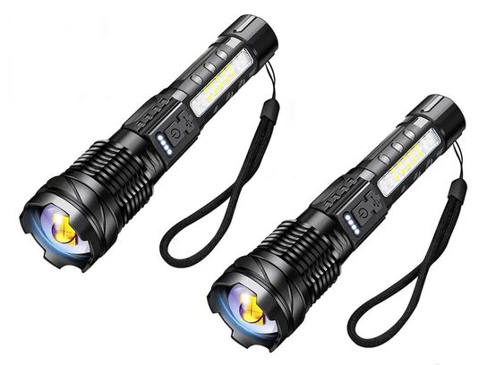 2 Stk. Kraftig lommelygte, opladelig.