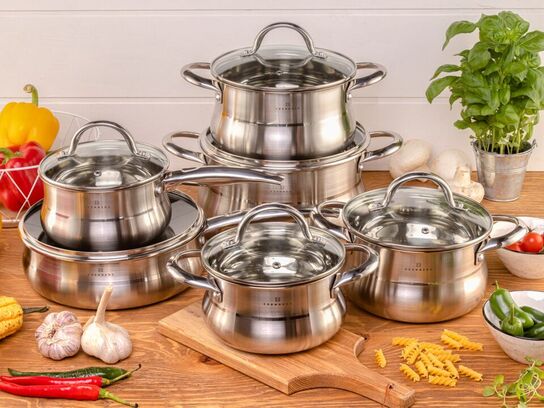 Grydesæt, 12 dele, også til induktion.