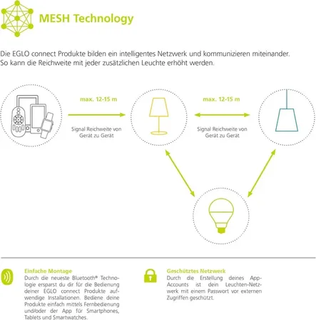 2 stk. eglo marghera-c bordlampe smart-home sort m. rgb cct(ubrugt)