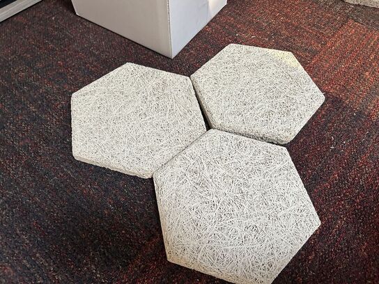 Fibrotech Hexagon Træbeton HVID 72stk