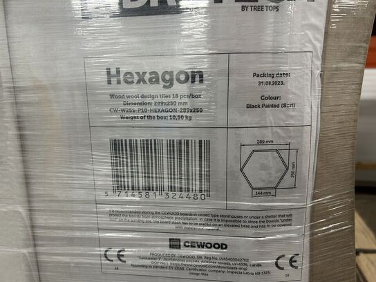 Fibrotech Hexagon Træbeton SORT 72stk