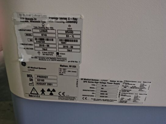 Lunar Prodigy GE HEALTH CARE Series X BX-1L