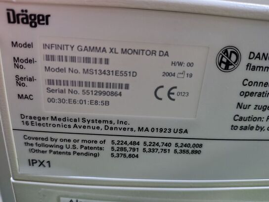 Patient Monitor DRÄGER Infinity Gamma XL 