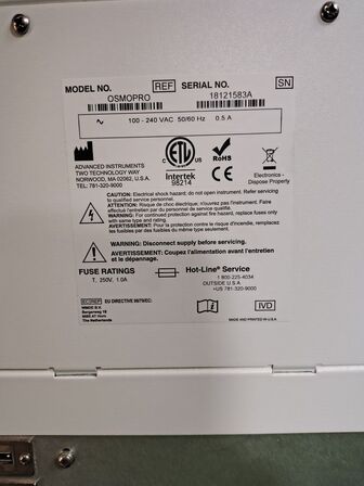 Multi Sample Micro Osmometer  ADVANCED INSTRUMENTS OsmoPro. 
