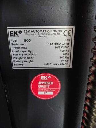 Eleven Transport Robots and six chargers E&K AUTOMATION ECO L03