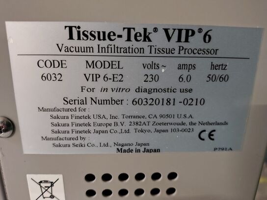 Tissue Processor TISSUE TEC.  VIP 6.