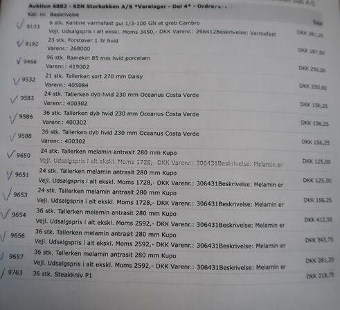 3 stk. paller med varelager (se billeder for indhold)