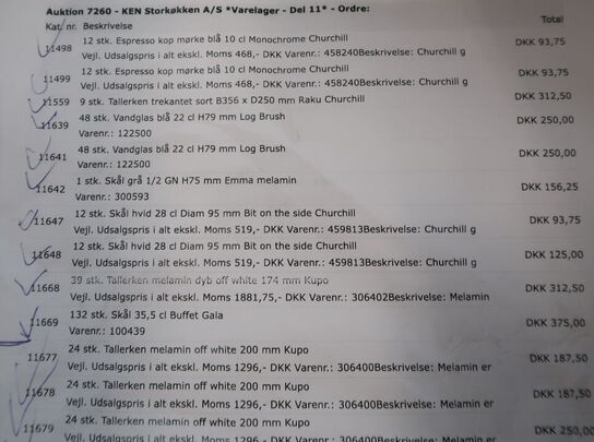 5 stk. paller med varelager (se billeder for indhold)