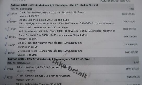 3 stk. paller med varelager (se billeder for indhold)