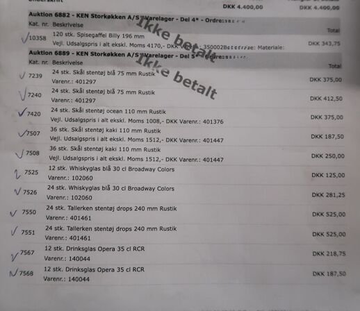 Palle med varelager (se billeder for indhold)