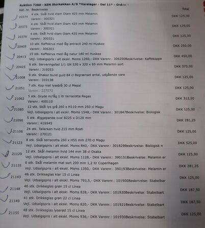 5 stk. paller med varelager (se billeder for indhold)