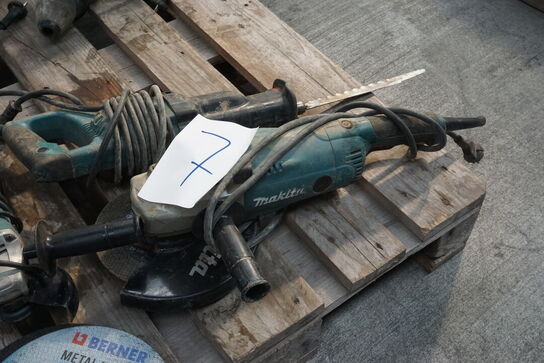 2 stk. Vinkelsliber + bajonetsav MAKITA 