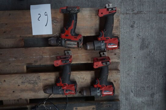 4 stk. Boremaskiner MILWAUKEE