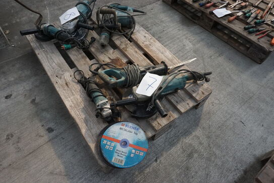 2 stk. Vinkelsliber + bajonetsav MAKITA 