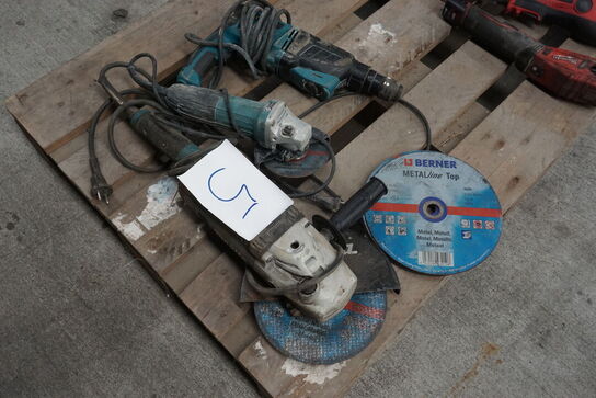 2 stk. Vinkelsliber + borehammer MAKITA 