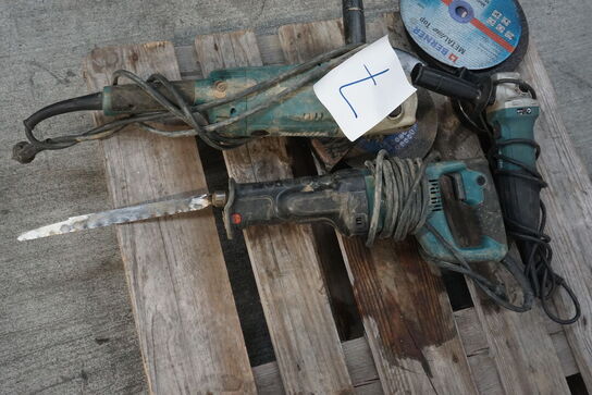 2 stk. Vinkelsliber + bajonetsav MAKITA 