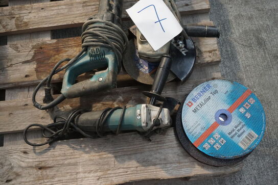 2 stk. Vinkelsliber + bajonetsav MAKITA 