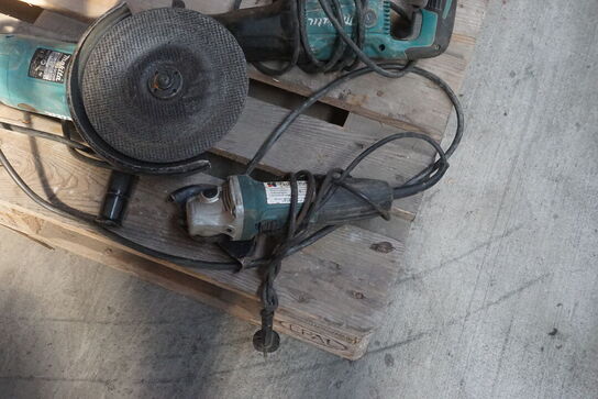 2 stk. Vinkelsliber + bajonetsav MAKITA 