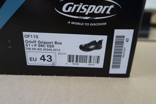 1 Par O workwear | Sikkerhedssko | Sort | 43 Model nr: 526516