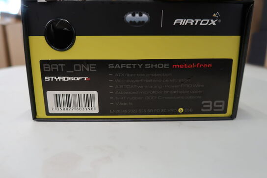 1 Par Airtox | AIRTOX Safety Shoe BAT.ONE | Sort/gul | 39 Model nr: 1780321