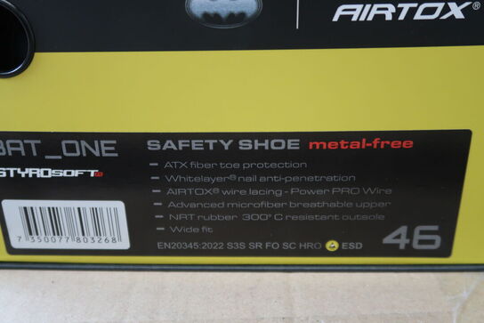 1 Par Airtox | AIRTOX Safety Shoe BAT.ONE | Sort/gul | 46 Model nr: 1780328