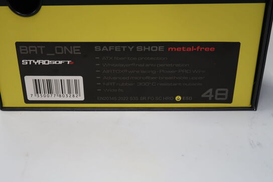 1 Par Airtox | AIRTOX Safety Shoe BAT.ONE | Sort/gul | 48 Model nr: 1780330