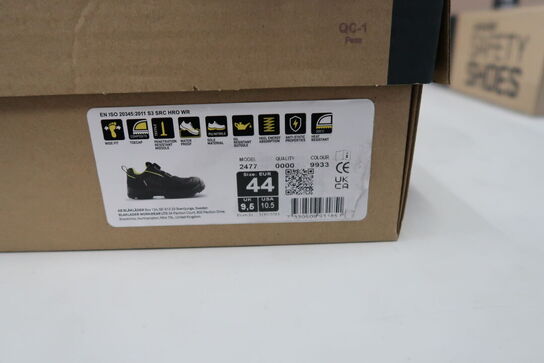 1 Par Blåkläder | Storm sikkerhedssko | Sort/neon gul | 44 Model nr: 1756934