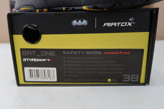 1 Par Airtox | AIRTOX Safety Shoe BAT.ONE | Sort/gul | 38 Model nr: 1780320