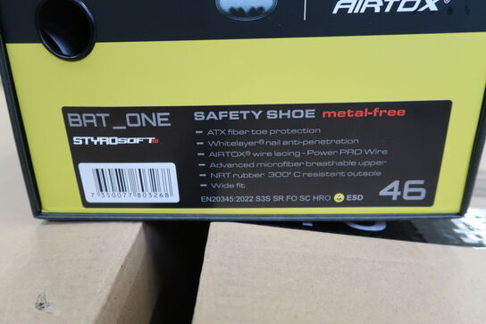 1 Par Airtox | AIRTOX Safety Shoe BAT.ONE | Sort/gul | 46 Model nr: 1780328