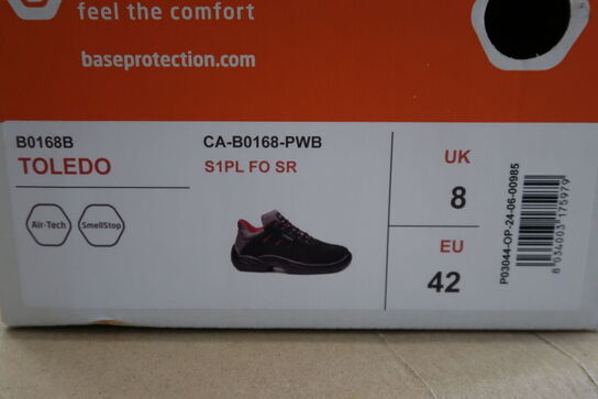 1 Par Base | Base Toledo sikkerhedssko S1P | Sort/rød | 42 Model nr: 1713225