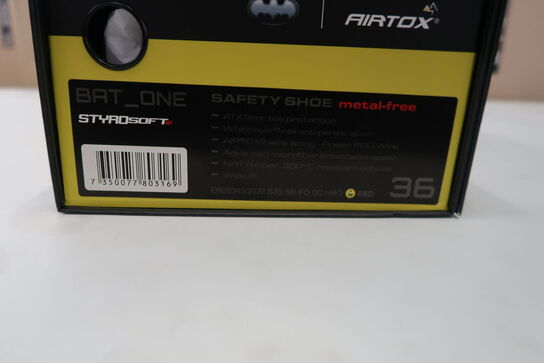 1 Par Airtox | AIRTOX Safety Shoe BAT.ONE | Sort/gul | 36 Model nr: 1780318