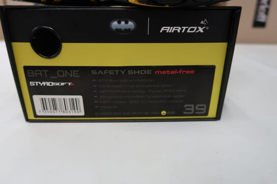 1 Par Airtox | AIRTOX Safety Shoe BAT.ONE | Sort/gul | 39 Model nr: 1780321