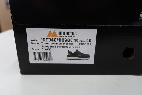 2 Par Monitor | Three 100 Ninety Sikkerhedssko | Sort | 40 Model nr: 1744999