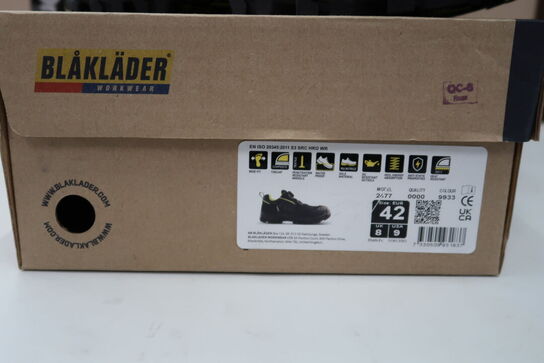 1 Par Blåkläder | Storm sikkerhedssko | Sort/neon gul | 42 Model nr: 1756932