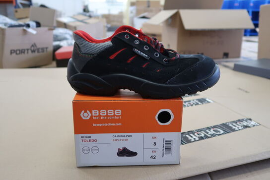 1 Par Base | Base Toledo sikkerhedssko S1P | Sort/rød | 42 Model nr: 1713225
