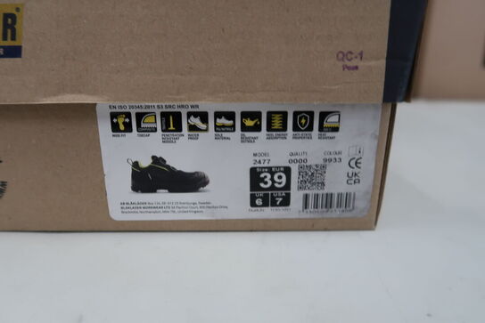 1 Par Blåkläder | Storm sikkerhedssko | Sort/neon gul | 39 Model nr: 1756929