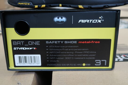 1 Par Airtox | AIRTOX Safety Shoe BAT.ONE | Sort/gul | 37 Model nr: 1780319