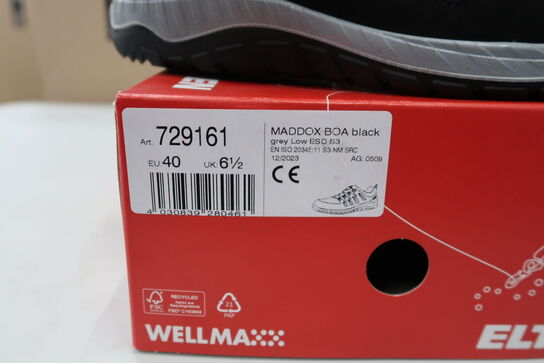 1 Par Elten | Maddox BOA® Black-Grey Low Sko | Sort | 40 Model nr: 574849